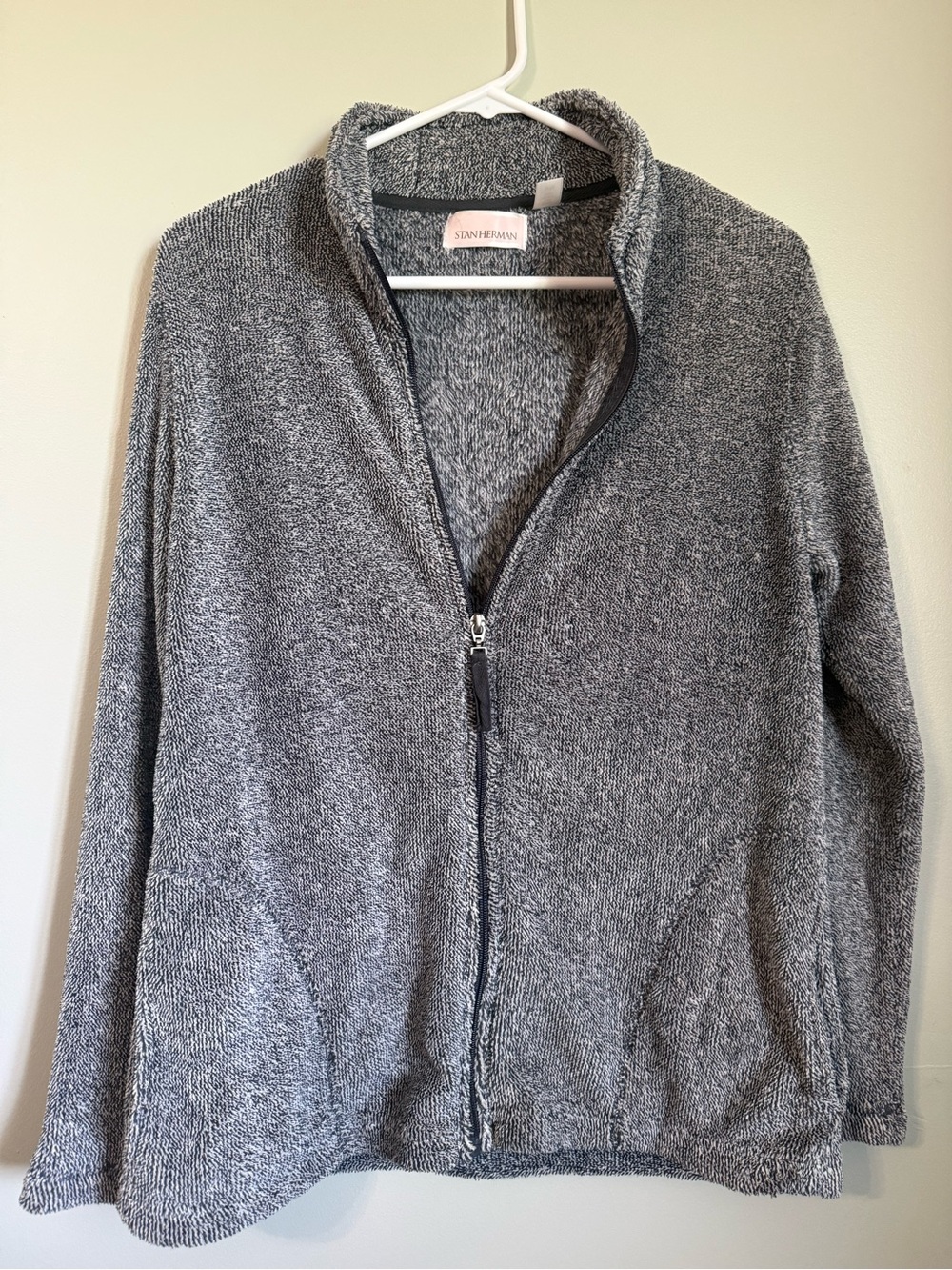 Stan Herman Heather Gray Full-Zip Cozy Cardigan Jacket